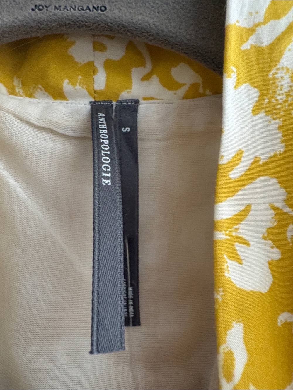 Anthropologie Tommie dress Sunlit Yellow Floral Zip-Front Mini Dress - Picture 4 of 5